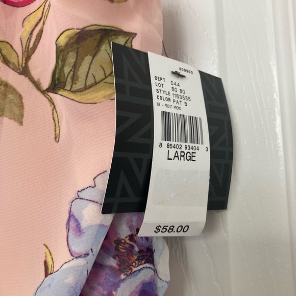 Pink and Purple Floral Dress with Belt - Picture 4 of 5